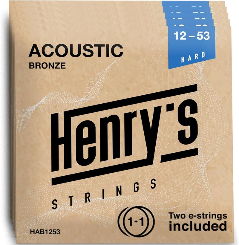 Henry's Strings 20+5 Sets Acoustic Guitar Strings PowerTone - Deep & Rich Sound - Extra E1-Strings For Free - 25 Bulk Acoustic Guitar 6 Strings Set 12-53 Multipack Cuerdas Guitarra Acustica - Image 1